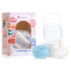 Newborn Teether Pacifiers 2 in 1 (0-6 Months) - Blue & Ivory