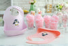 Waterproof Silicone Baby Bibs in Cotton Candy Pink and Macaron Lavender